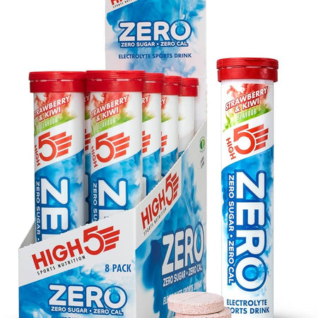 HIGH 5 ZERO SALTS TUBE Strawberry & Kiwi Electrolyte Drink - 8 Pack Box
