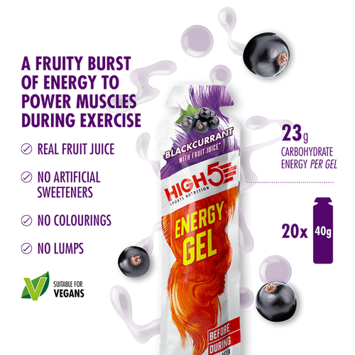 High 5 Energy Gel 20 Pack - Blackcurrant