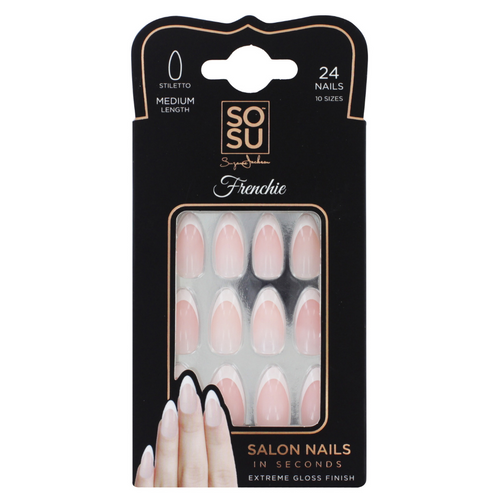 Frenchie Stiletto Nails