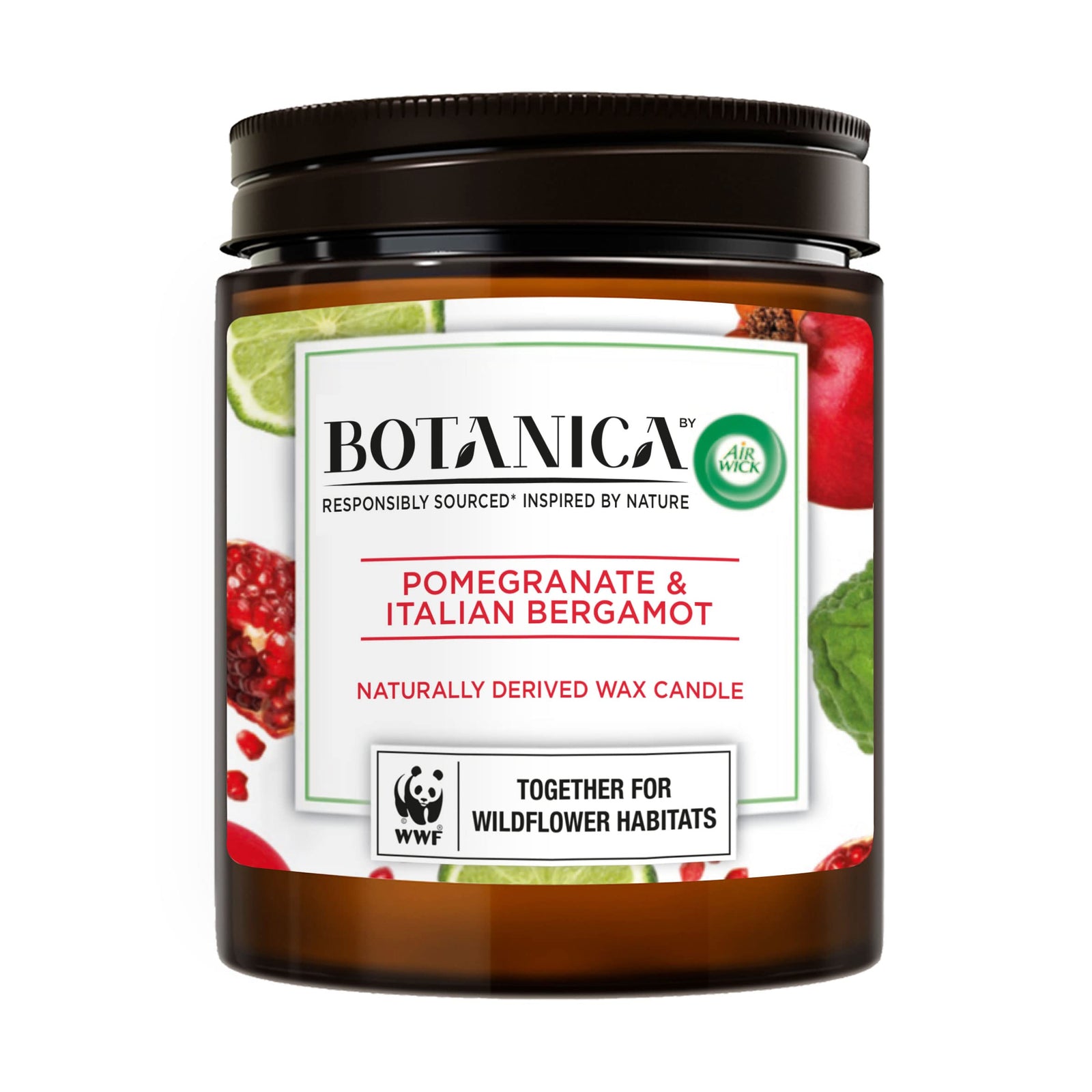Botanica Pomegranate & Italian Bergamot Natural Wax Candle 500g