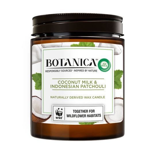 Botanica Coconut Milk & Indonesian Patchouli Natural Wax Candle 500g