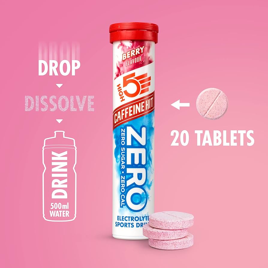 HIGH 5 ZERO SALTS Berry Caffeine Hit Electrolyte Drink 8 Pack Box
