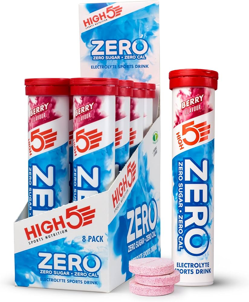 HIGH 5 ZERO SALTS TUBE BERRY Electrolyte Drink - 8 Pack Box