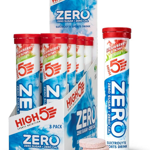 HIGH 5 ZERO SALTS TUBE Strawberry & Kiwi Electrolyte Drink - 8 Pack Box