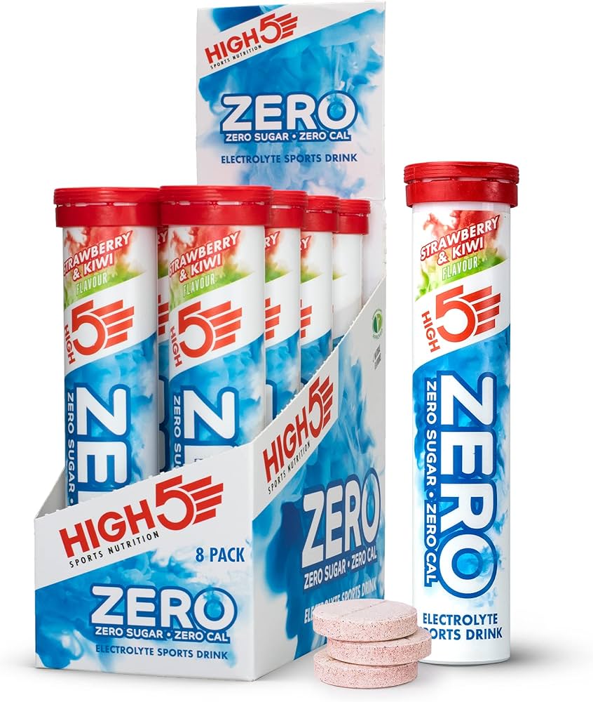 HIGH 5 ZERO SALTS TUBE Strawberry & Kiwi Electrolyte Drink - 8 Pack Box