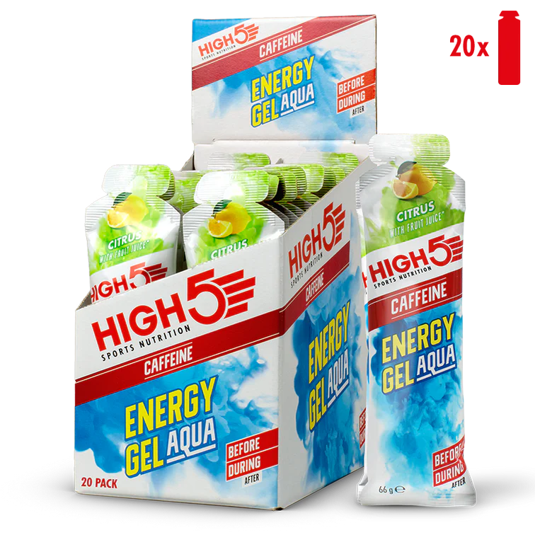High 5 Aqua Energy Caffeine Gel 20 Pack Box - Citrus