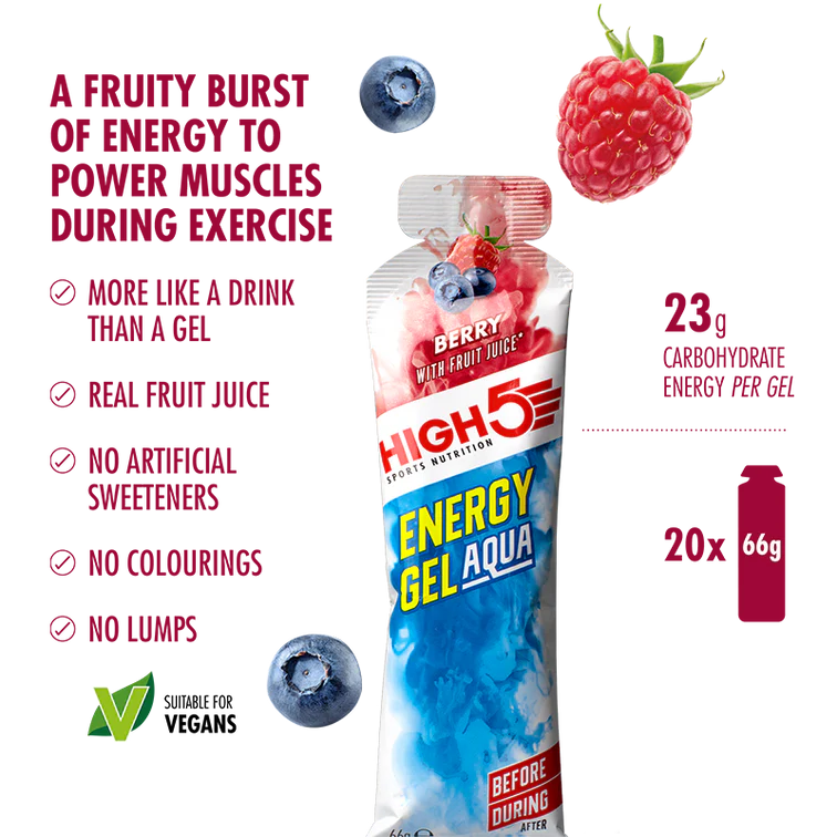 High 5 Aqua Energy Gel 20 Pack Box - Berry