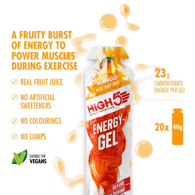 High 5 Energy Gel 20 Pack - Mango