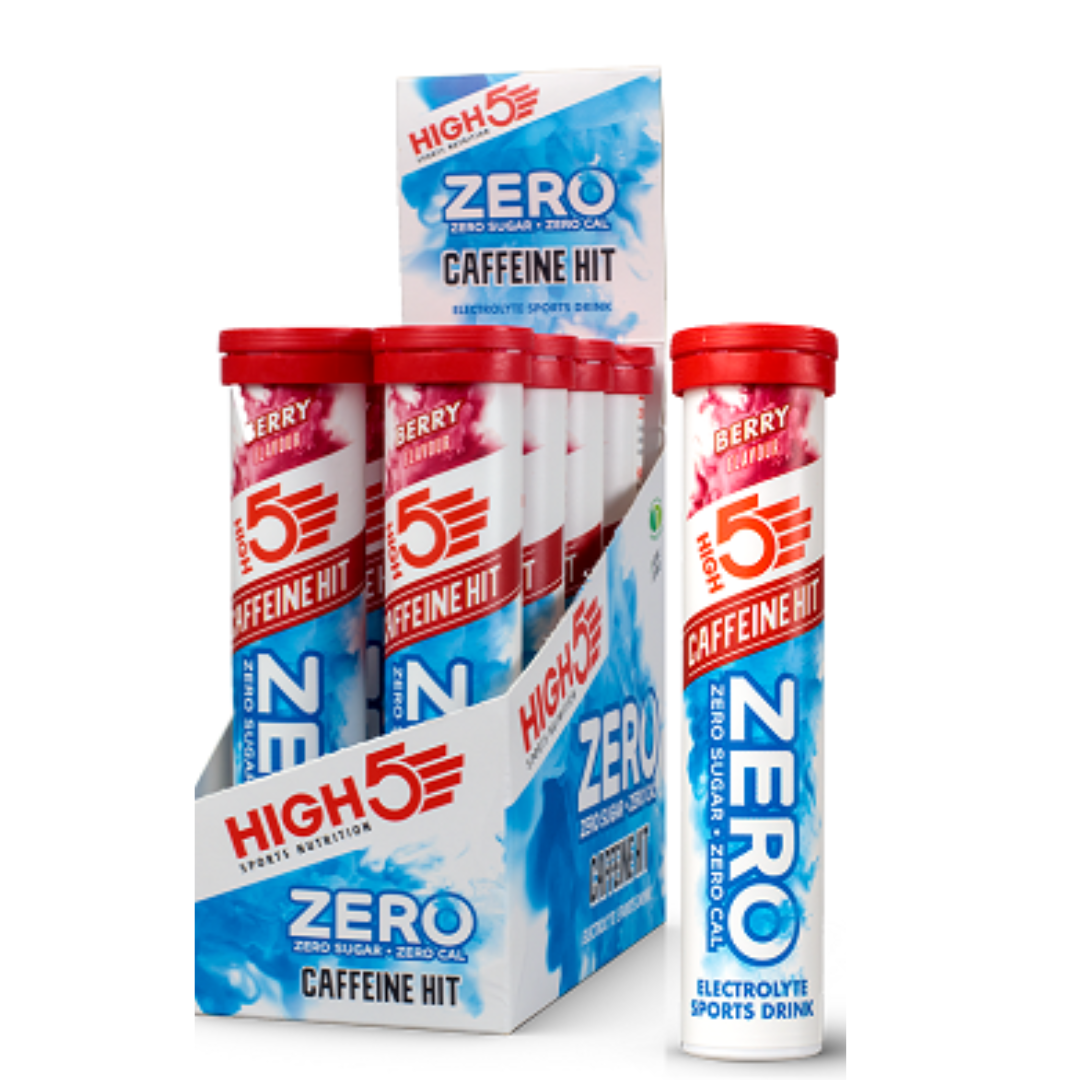 HIGH 5 ZERO SALTS Berry Caffeine Hit Electrolyte Drink 8 Pack Box