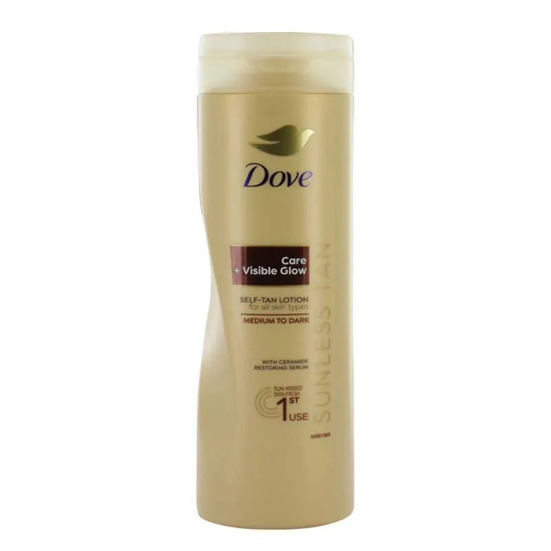 Care + Visible Glow Gradual Self-Tan Lotion Medium/Dark 400ml