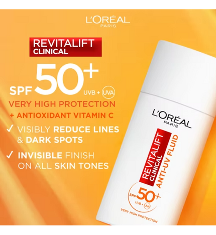 L'Oréal Revitalift Clinical SPF50+ Vitamin C Invisible Fluid 50ml