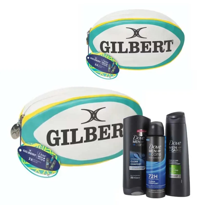 Men + Care x Gilbert Rugby Ball Washbag Gift Set