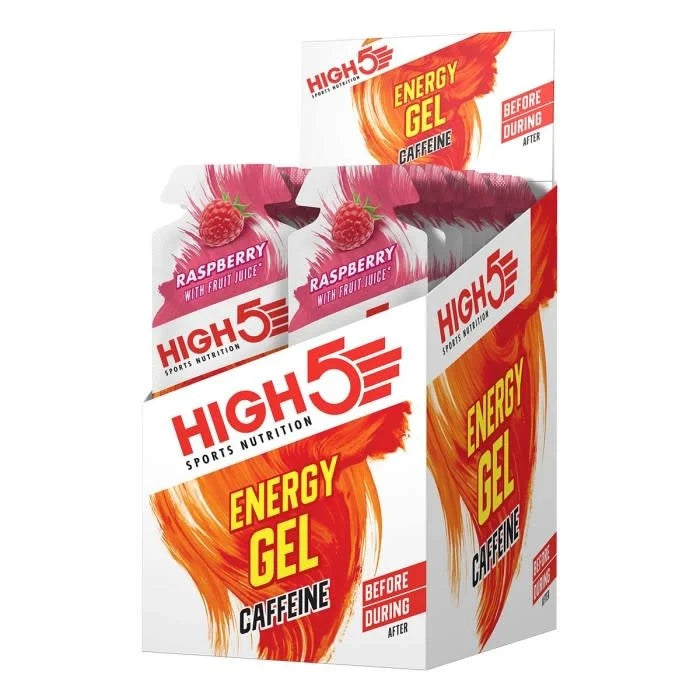 High 5 Energy Gel Caffeine Hit 20 Pack - Raspberry