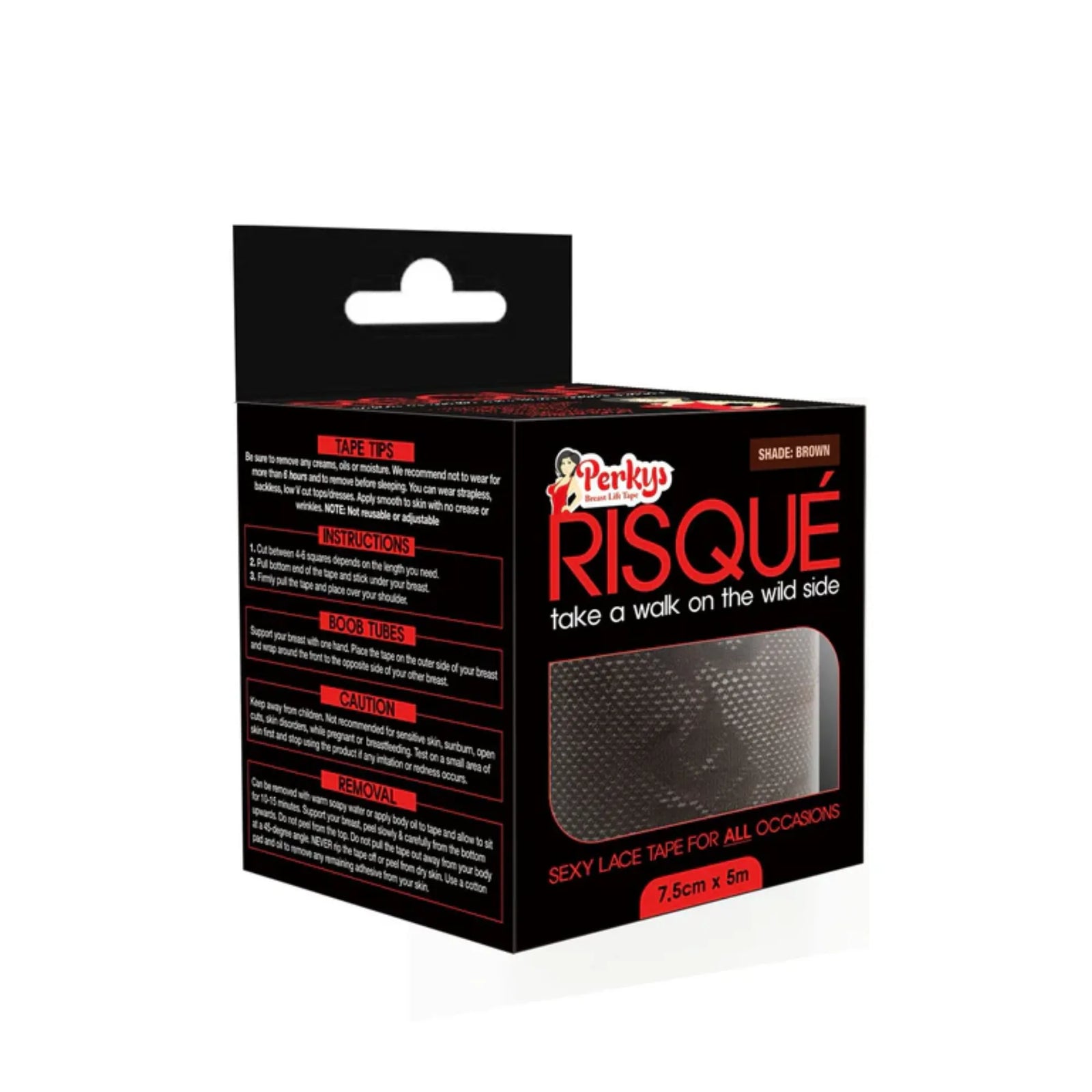 Risque Lacy Body Tape Large Brown 7.5cm x 5m