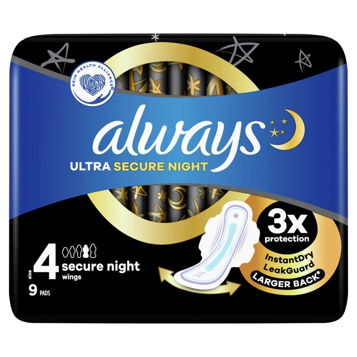 Ultra Secure Night Pads With Wings
